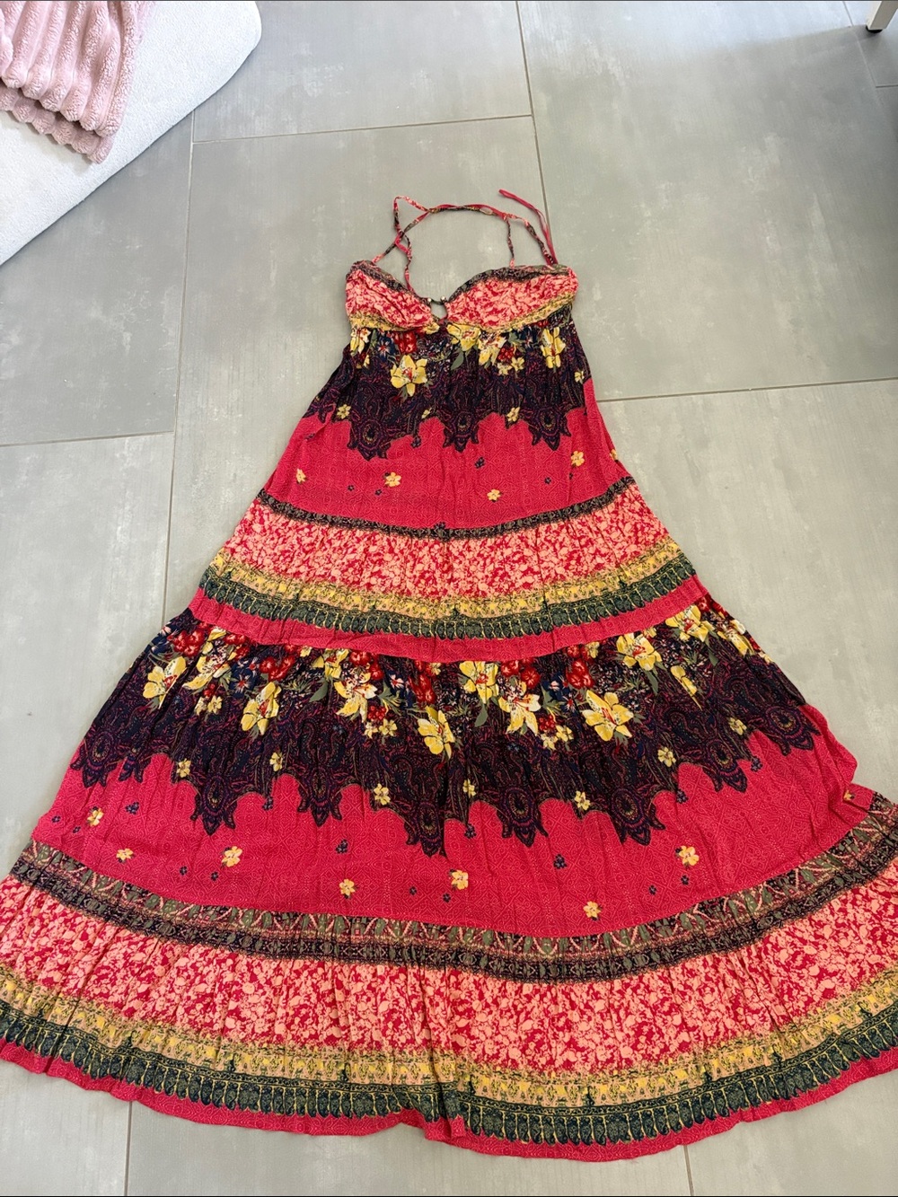 Free People Red Floral Maxi Dress